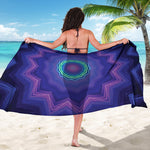 Purple And Blue Kaleidoscope Print Beach Sarong Wrap