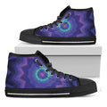 Purple And Blue Kaleidoscope Print Black High Top Sneakers