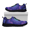 Purple And Blue Kaleidoscope Print Black Running Shoes