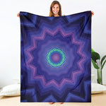 Purple And Blue Kaleidoscope Print Blanket