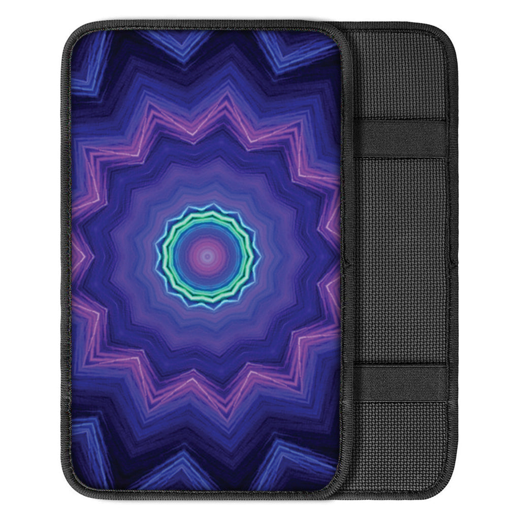 Purple And Blue Kaleidoscope Print Car Center Console Cover