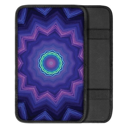 Purple And Blue Kaleidoscope Print Car Center Console Cover