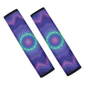 Purple And Blue Kaleidoscope Print Car Seat Belt Covers