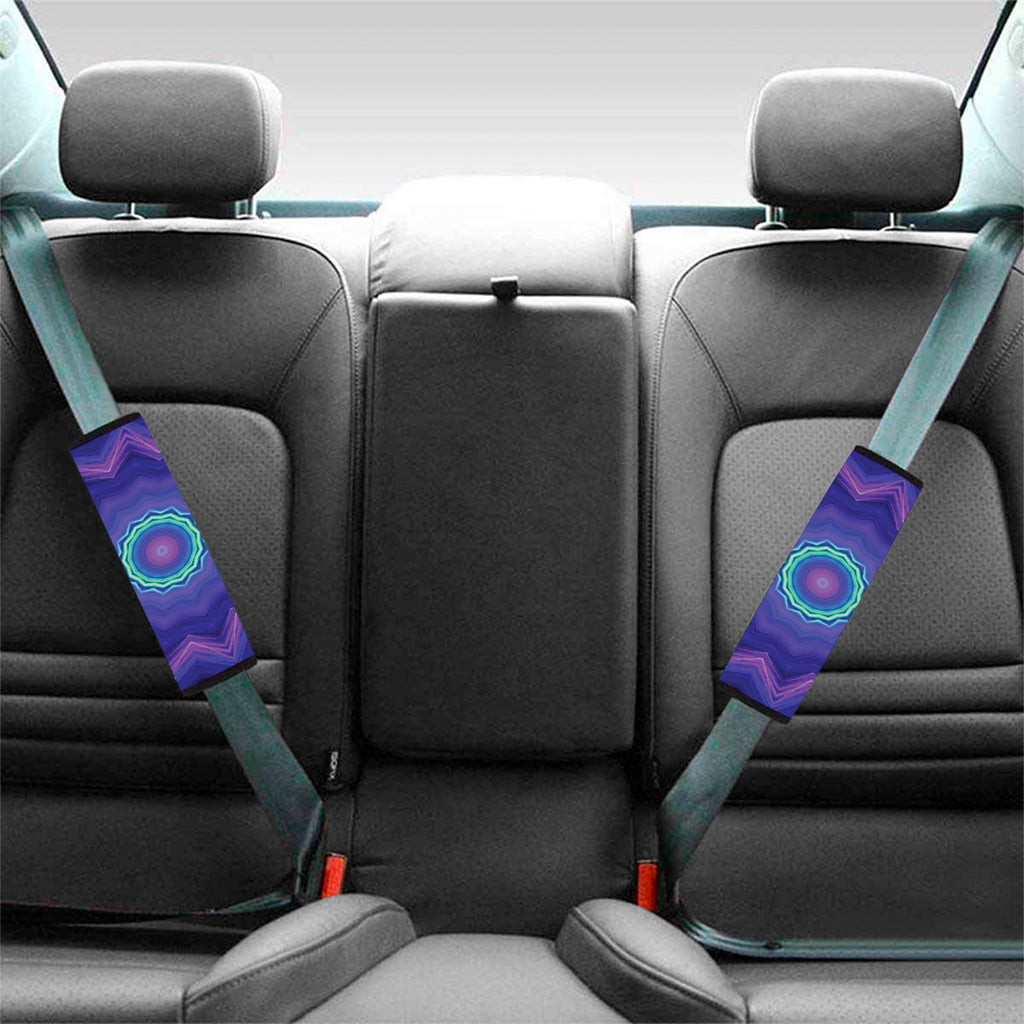 Purple And Blue Kaleidoscope Print Car Seat Belt Covers