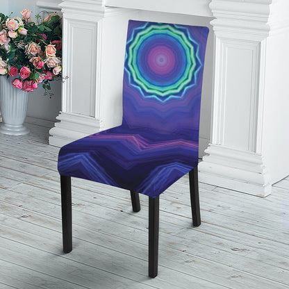 Purple And Blue Kaleidoscope Print Dining Chair Slipcover