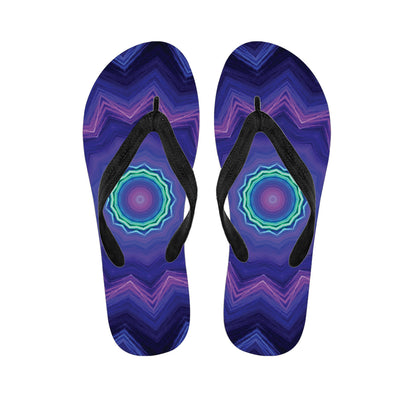 Purple And Blue Kaleidoscope Print Flip Flops