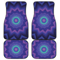 Purple And Blue Kaleidoscope Print Front and Back Car Floor Mats