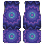 Purple And Blue Kaleidoscope Print Front and Back Car Floor Mats