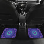 Purple And Blue Kaleidoscope Print Front and Back Car Floor Mats