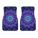 Purple And Blue Kaleidoscope Print Front Car Floor Mats