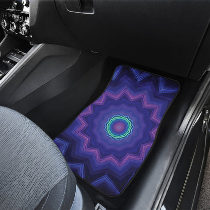 Purple And Blue Kaleidoscope Print Front Car Floor Mats