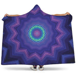 Purple And Blue Kaleidoscope Print Hooded Blanket