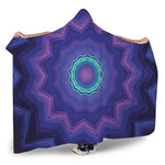 Purple And Blue Kaleidoscope Print Hooded Blanket