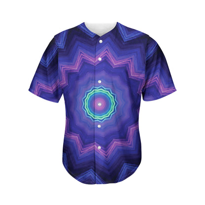 Purple And Blue Kaleidoscope Print Men's Baseball Jersey