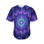Purple And Blue Kaleidoscope Print Men's Baseball Jersey