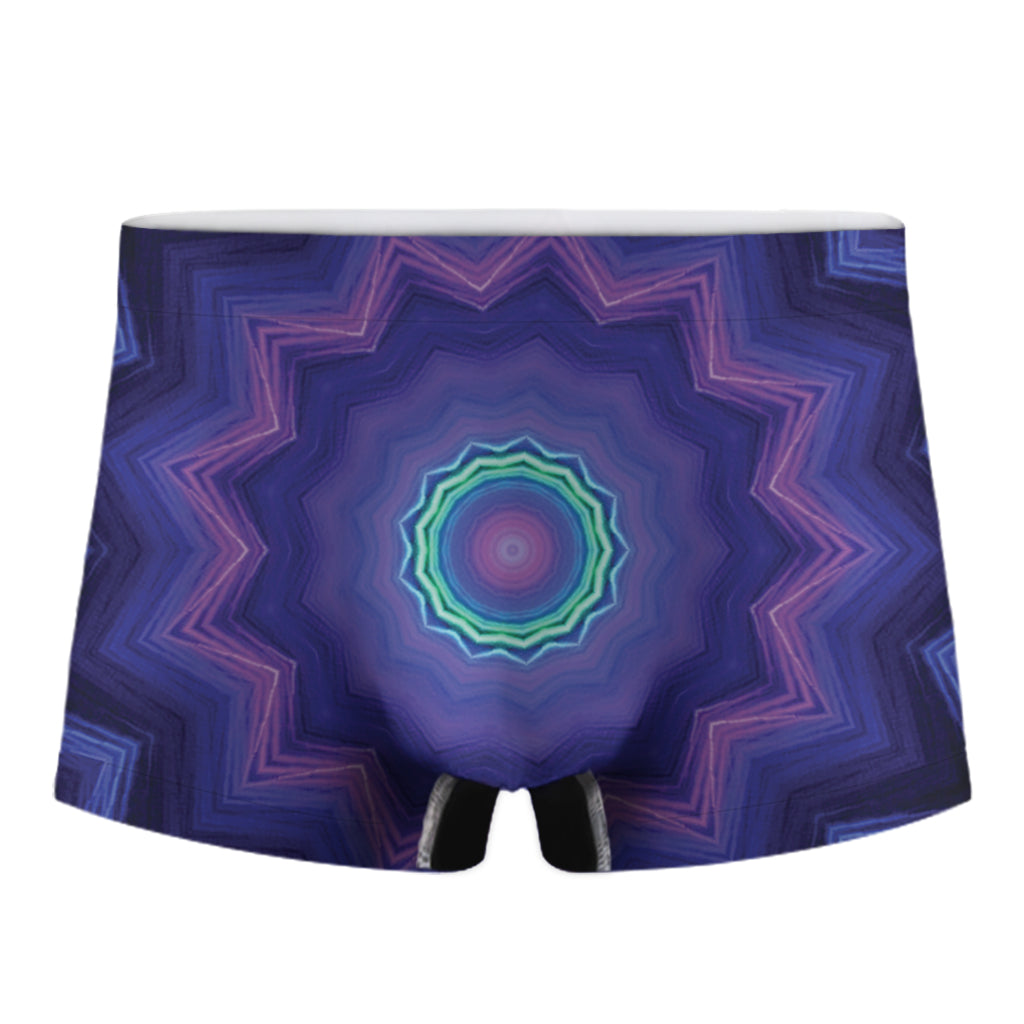Purple And Blue Kaleidoscope Print Men's Boxer Briefs