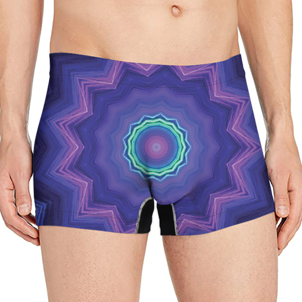 Purple And Blue Kaleidoscope Print Men's Boxer Briefs
