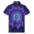 Purple And Blue Kaleidoscope Print Men's Short Sleeve Shirt