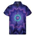 Purple And Blue Kaleidoscope Print Men's Short Sleeve Shirt