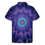 Purple And Blue Kaleidoscope Print Men's Short Sleeve Shirt