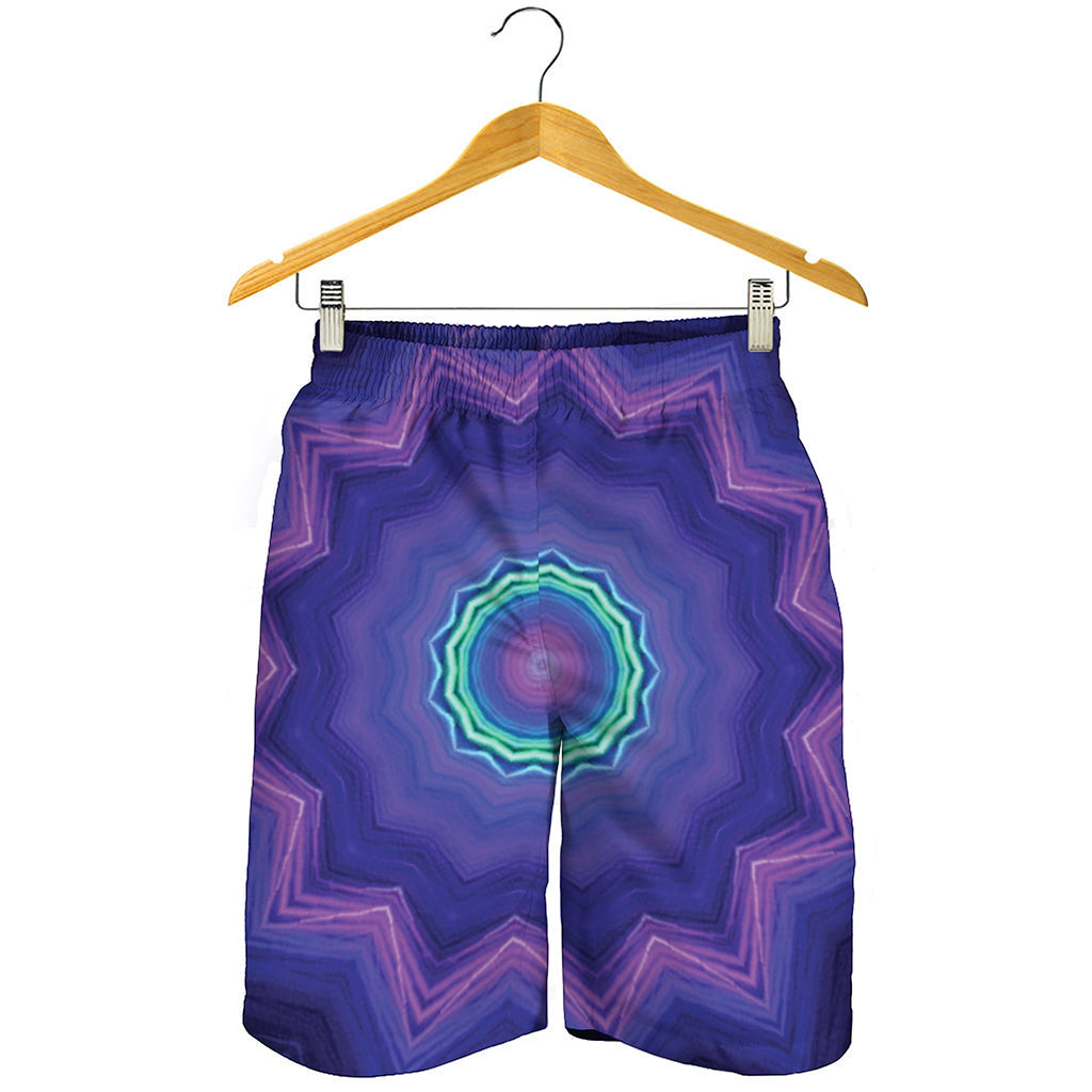 Purple And Blue Kaleidoscope Print Men's Shorts