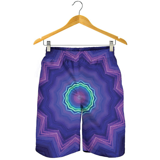 Purple And Blue Kaleidoscope Print Men's Shorts