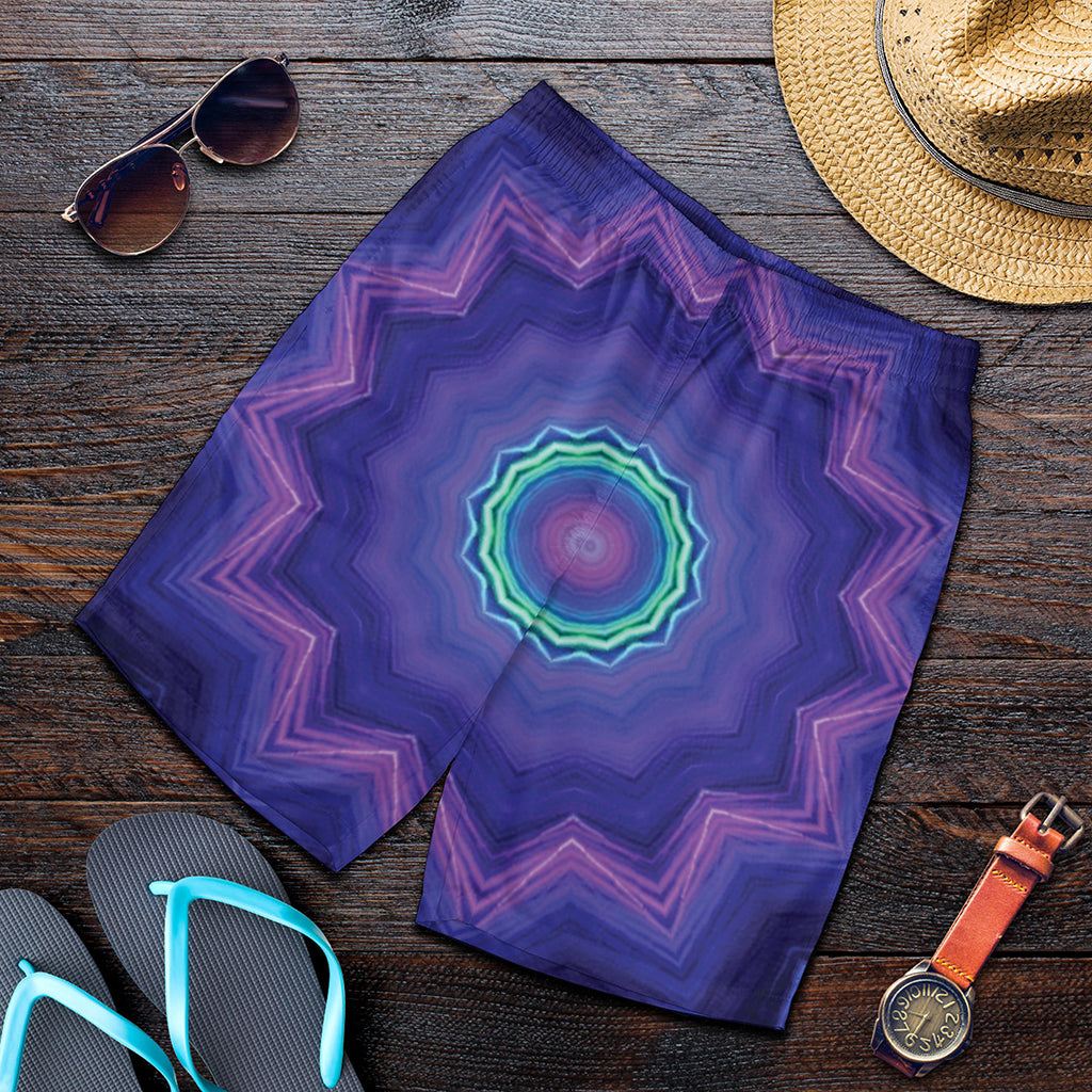 Purple And Blue Kaleidoscope Print Men's Shorts