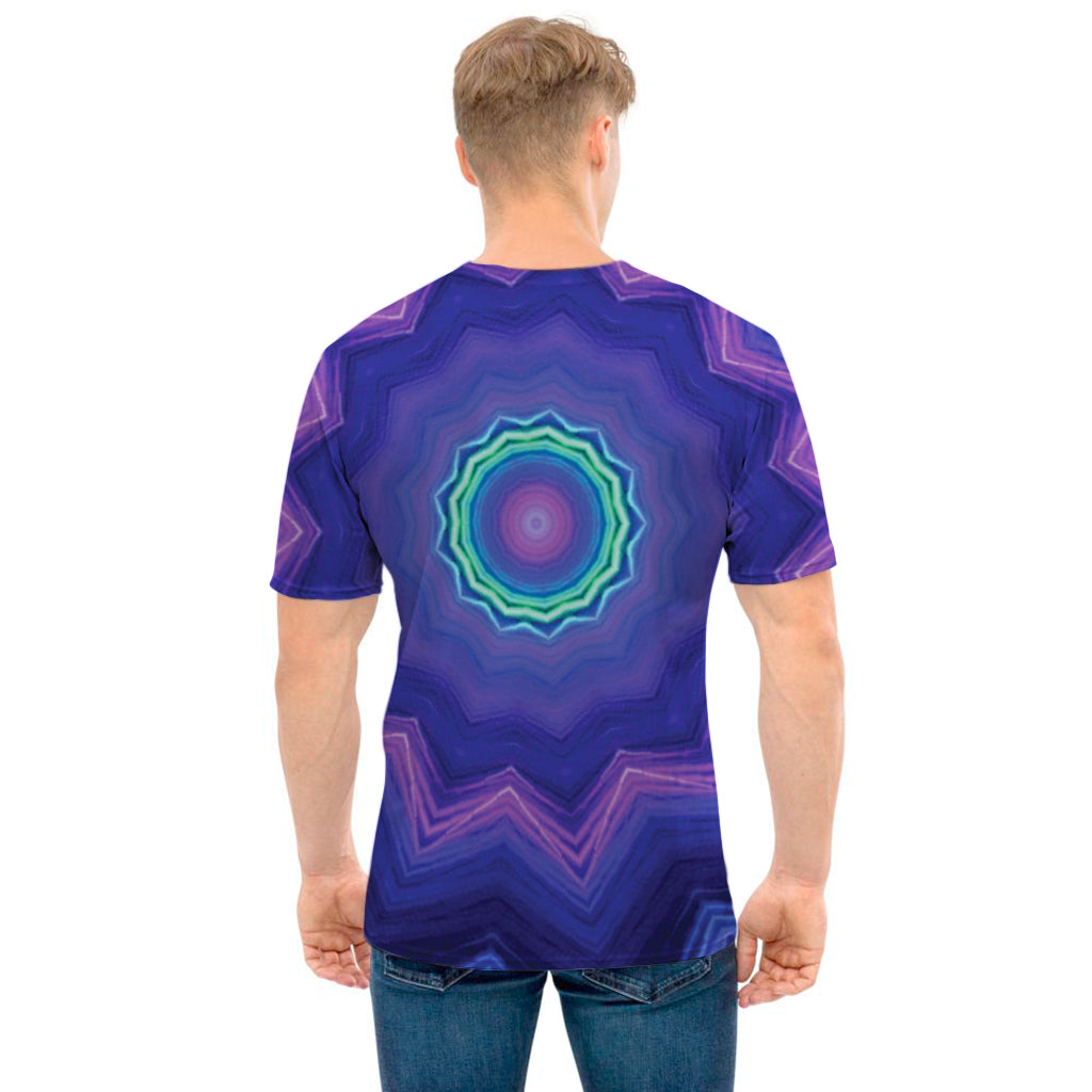 Purple And Blue Kaleidoscope Print Men's T-Shirt
