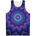 Purple And Blue Kaleidoscope Print Men's Tank Top