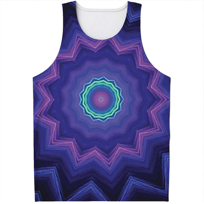 Purple And Blue Kaleidoscope Print Men's Tank Top