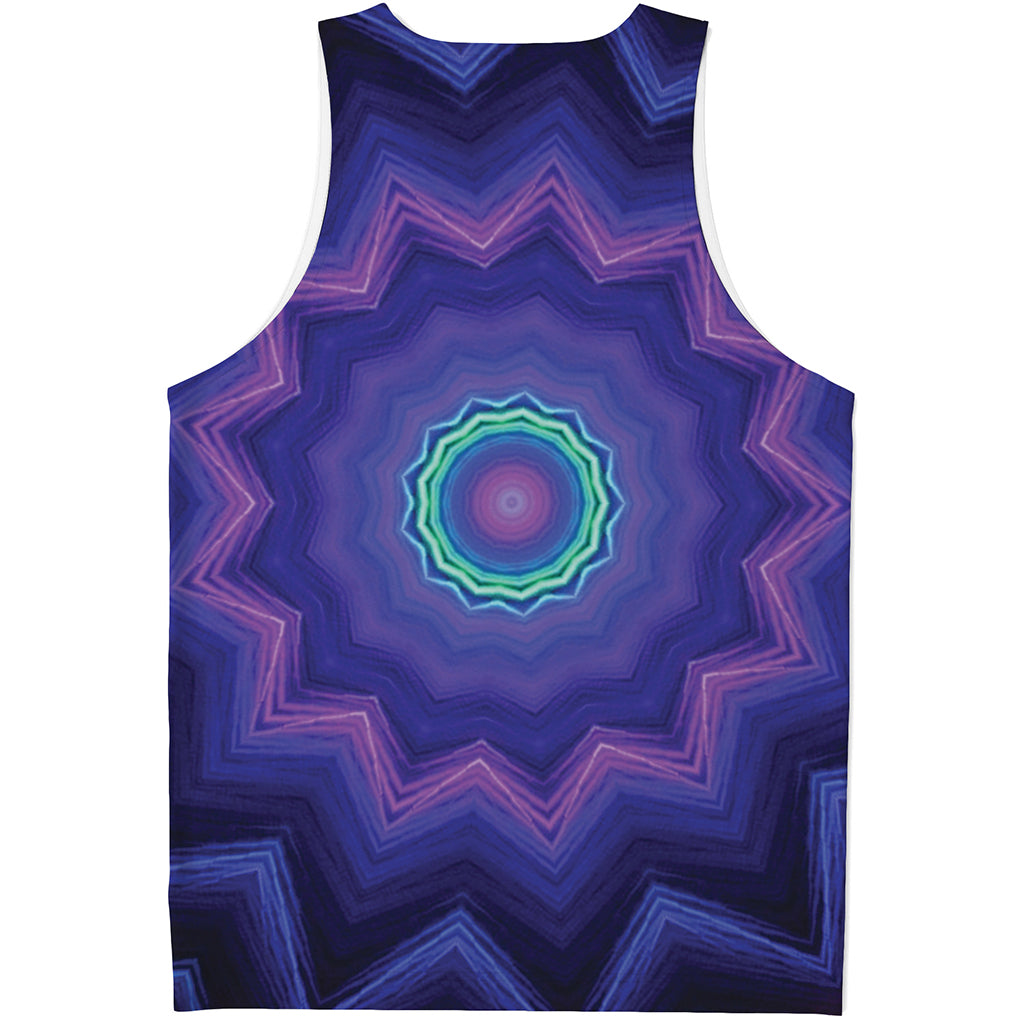 Purple And Blue Kaleidoscope Print Men's Tank Top