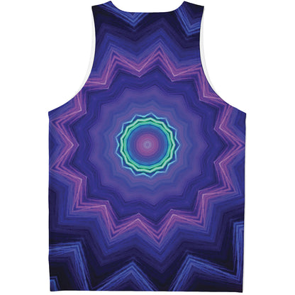 Purple And Blue Kaleidoscope Print Men's Tank Top