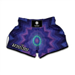 Purple And Blue Kaleidoscope Print Muay Thai Boxing Shorts