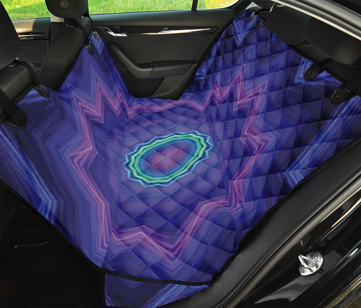 Purple And Blue Kaleidoscope Print Pet Car Back Seat Cover