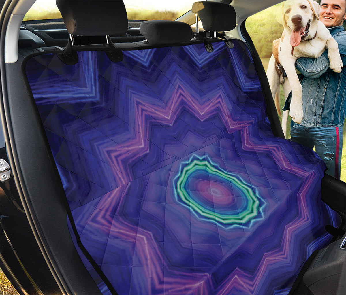 Purple And Blue Kaleidoscope Print Pet Car Back Seat Cover