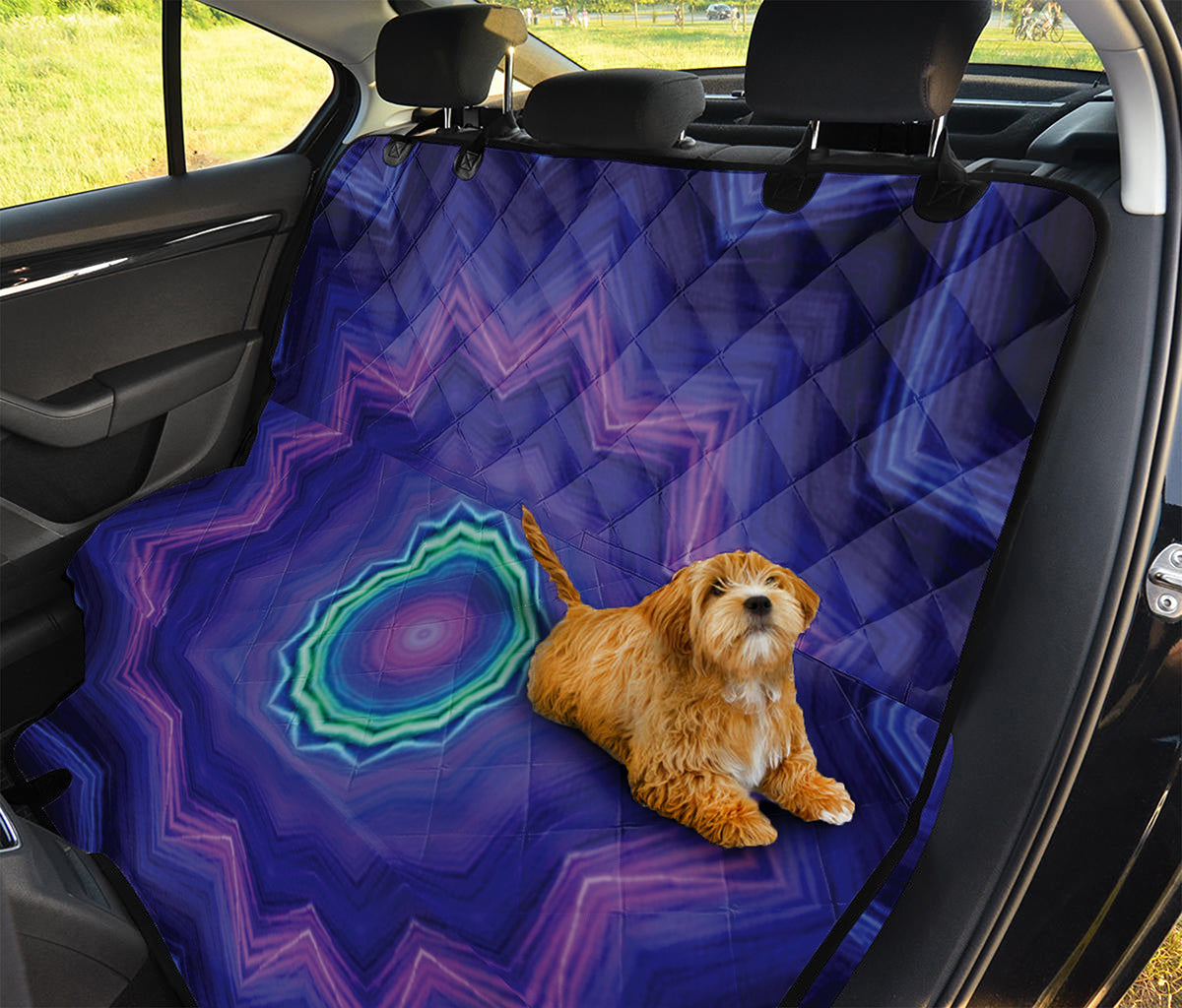 Purple And Blue Kaleidoscope Print Pet Car Back Seat Cover