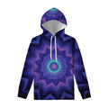 Purple And Blue Kaleidoscope Print Pullover Hoodie
