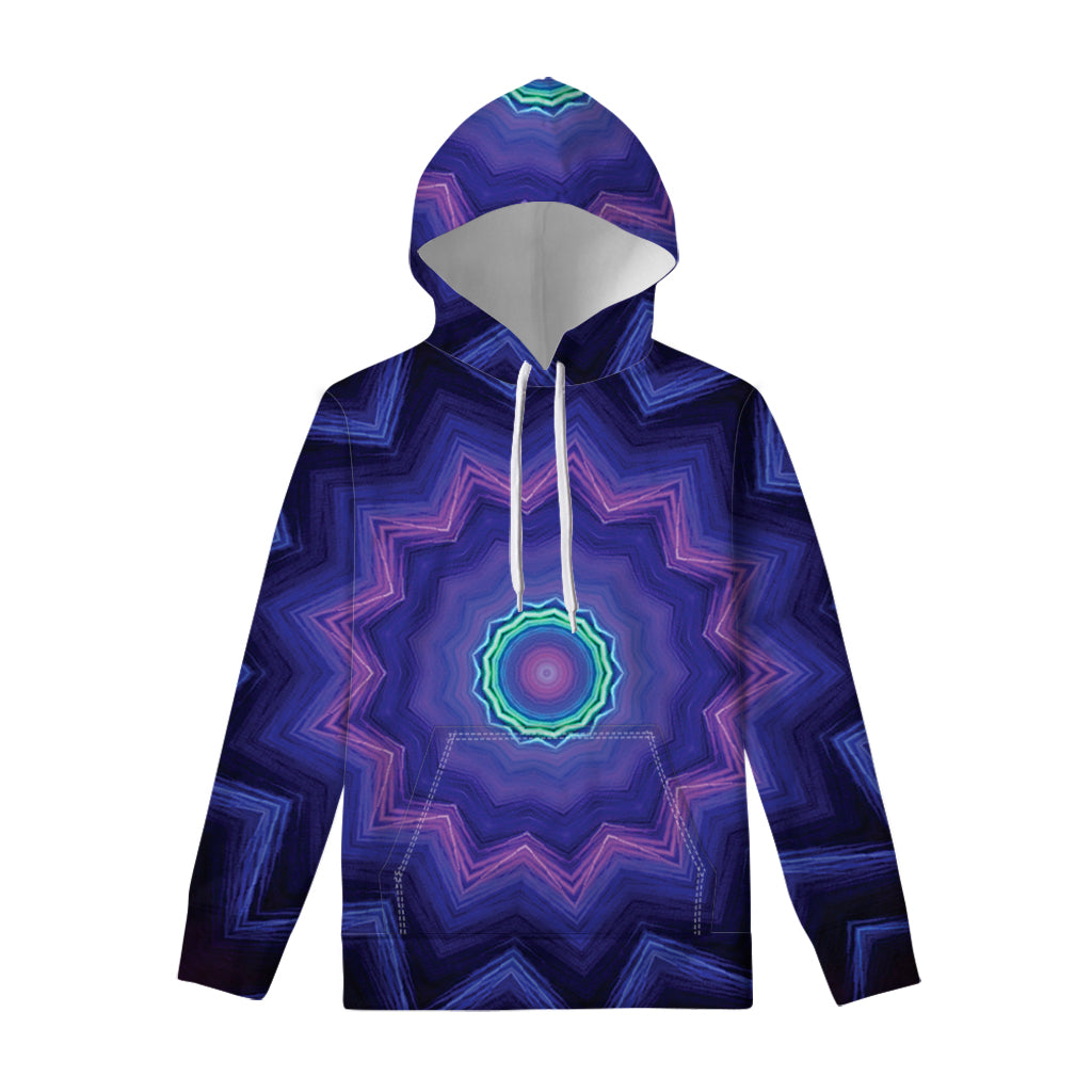 Purple And Blue Kaleidoscope Print Pullover Hoodie
