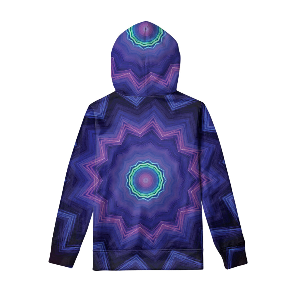Purple And Blue Kaleidoscope Print Pullover Hoodie