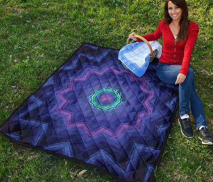Purple And Blue Kaleidoscope Print Quilt