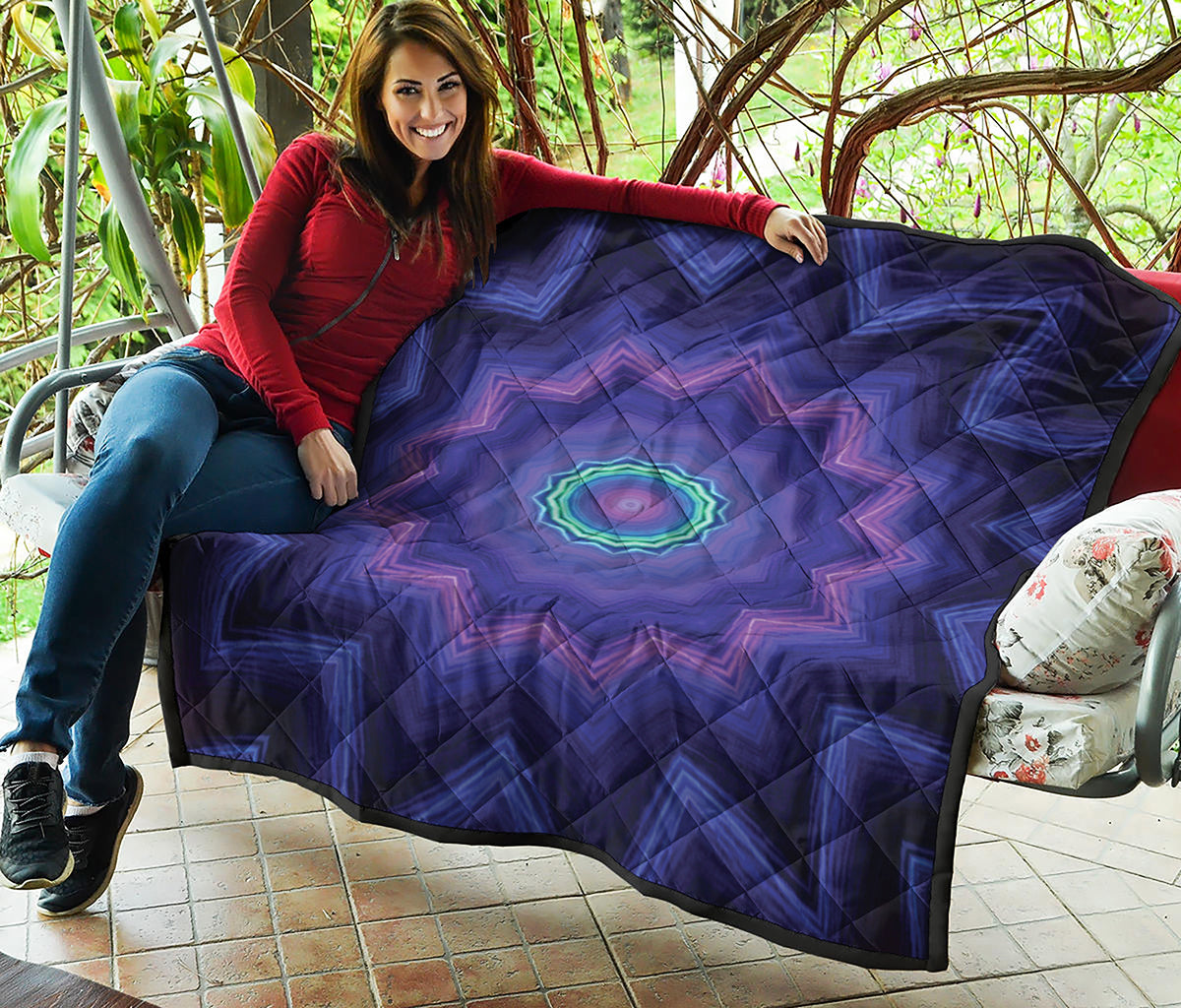 Purple And Blue Kaleidoscope Print Quilt