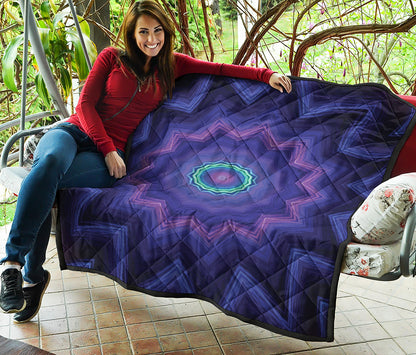 Purple And Blue Kaleidoscope Print Quilt