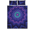 Purple And Blue Kaleidoscope Print Quilt Bed Set