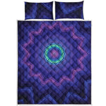 Purple And Blue Kaleidoscope Print Quilt Bed Set