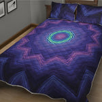 Purple And Blue Kaleidoscope Print Quilt Bed Set