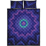 Purple And Blue Kaleidoscope Print Quilt Bed Set