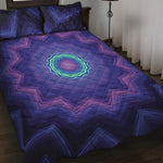 Purple And Blue Kaleidoscope Print Quilt Bed Set