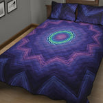 Purple And Blue Kaleidoscope Print Quilt Bed Set