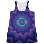 Purple And Blue Kaleidoscope Print Women's Racerback Tank Top