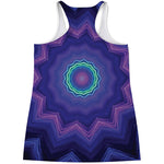 Purple And Blue Kaleidoscope Print Women's Racerback Tank Top